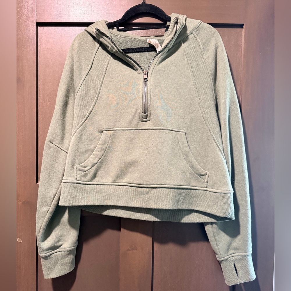 TALULAH Sage Green Quarter Zip Hoodie